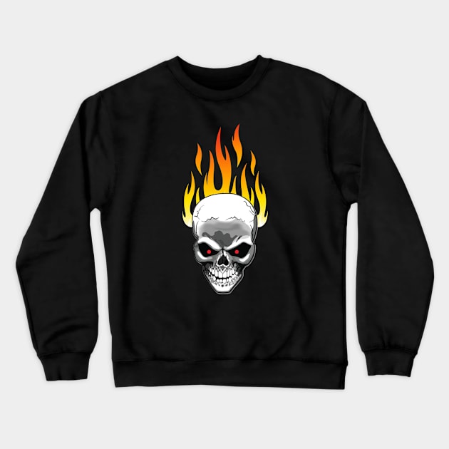 Burning Skull - Burning Man Inspired Crewneck Sweatshirt by tatzkirosales-shirt-store